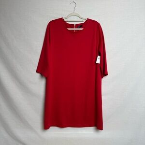 GAP Red Shift Dress XL | Half Sleeve Knee Length Ponte Knit Dress NWT